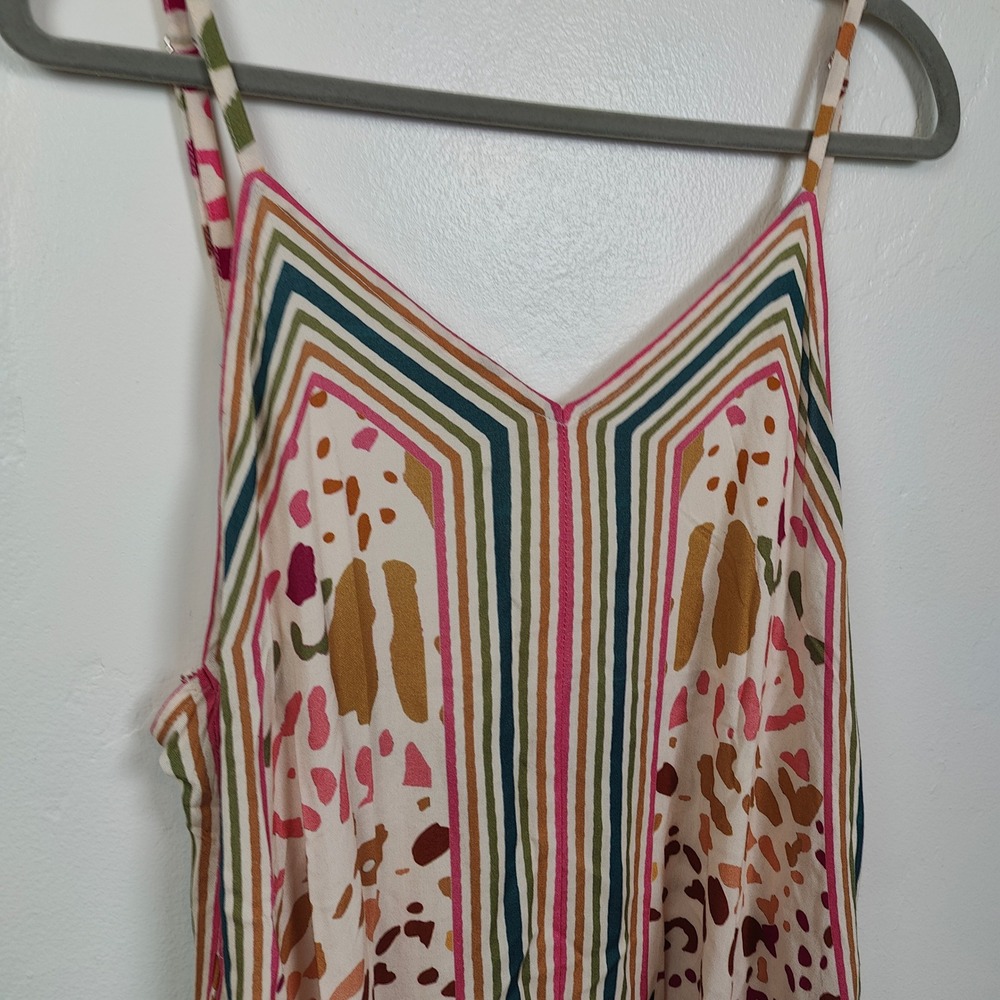 Z&L Europe Dress Womens Small Multicolor Geometric Animal Print V-Neck Boho Maxi - Picture 3 of 10
